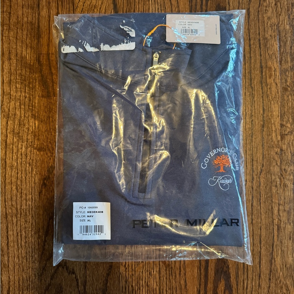 NWT Peter Millar Quarter Zip Club Logo, Kiawah Island